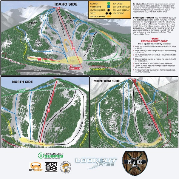 Lookout Pass Ski Resort Ski Trail Map