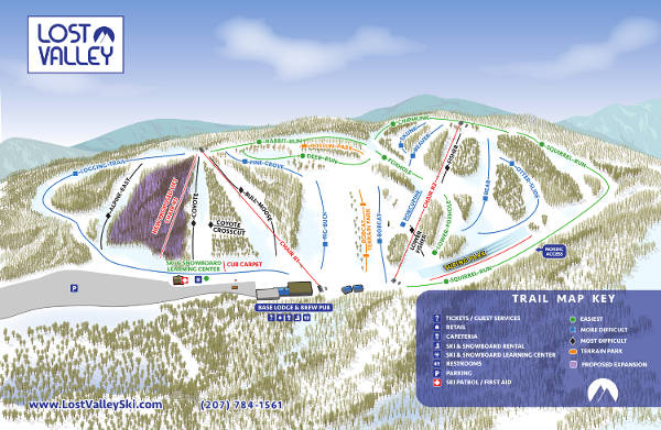 Lost Valley Ski Trail Map