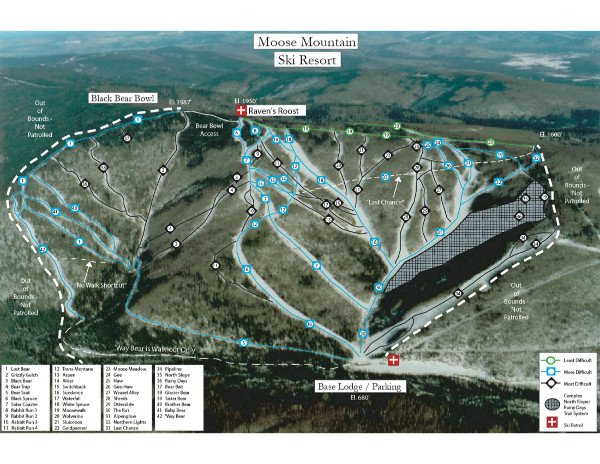 Moose Mountain Ski Resort Ski Trail Map