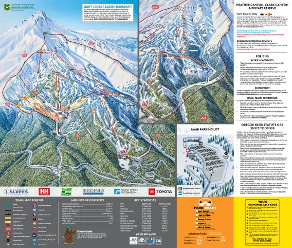 Mount Hood Ski Resort Ski Trail Map
