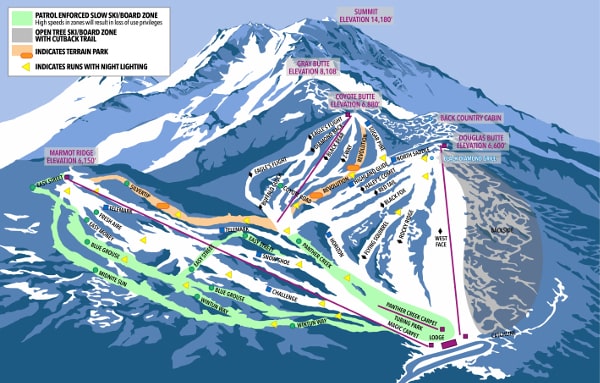Mount Shasta Ski Resort Ski Trail Map