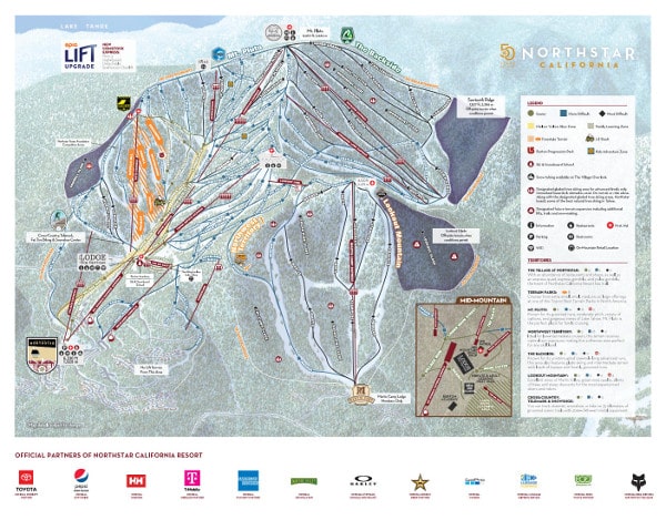 Northstar at Tahoe Ski Resort Ski Trail Map