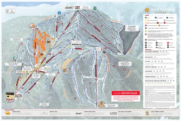 Northstar at Tahoe Ski Resort Ski Trail Map