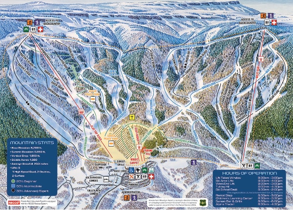Powderhorn, Lake Tahoe Ski Resort Ski Trail Map