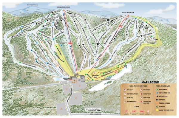 Ragged Mountain Ski Resort Ski Trail Map