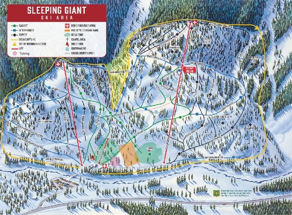 Sleeping Giant Ski Resort Ski Trail Map