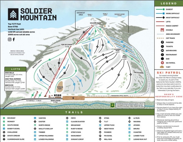 Soldier Mountain Ski Resort Ski Trail Map