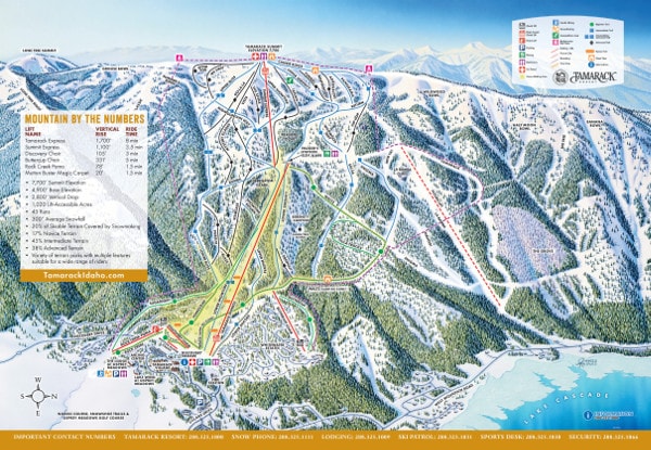 Tamarack Ski Resort Ski Trail Map