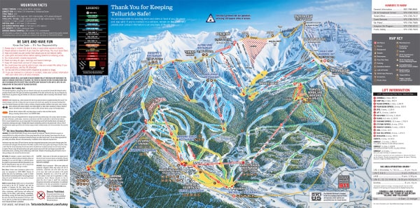 Telluride Ski Resort Ski Trail Map