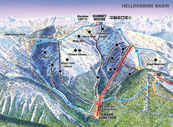 Whitefish Mountain Hellroaring Ski Trail Map