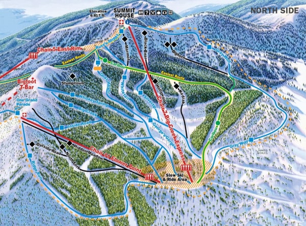 Whitefish Mountain North Side Ski Trail Map