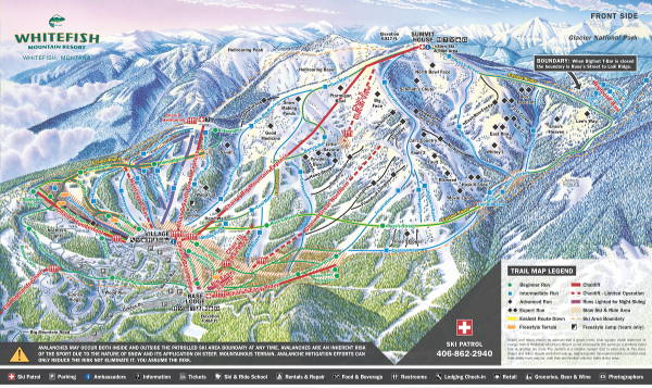 Whitefish Mountain Ski Resort Ski Trail Map
