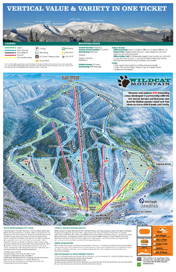 Wildcat Mountain Ski Resort Ski Trail Map