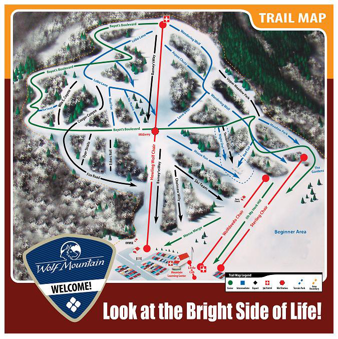 Wolf Mountain Ski Resort Ski Map