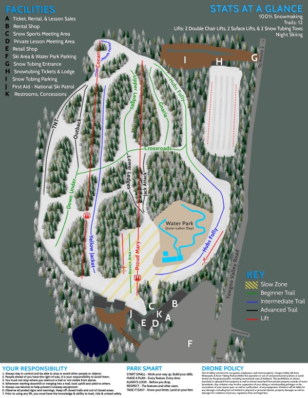 Yawgoo Valley Ski Resort Ski Map