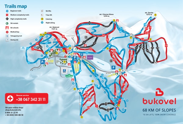 Bukovel Ski Trail Map