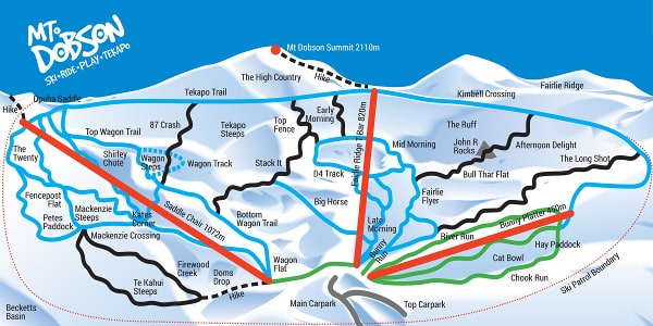 Mt Dobson Ski Trail Map