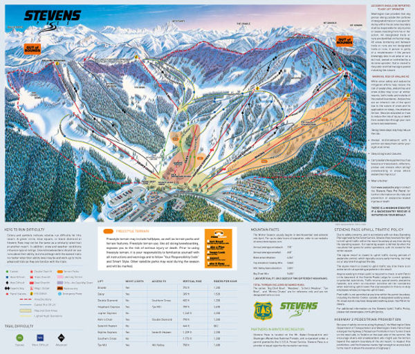 Stevens Pass Resort Ski Trail Map